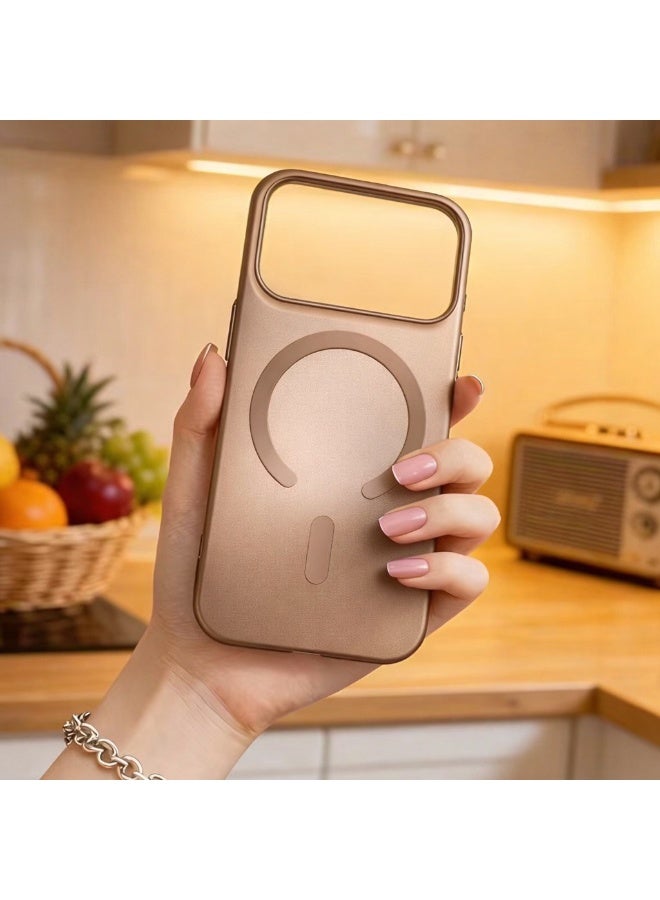 جراب ماج سيف الفاخر غير اللامع لهاتف آيفون 17 برو، غطاء مغناطيسي رفيع مقاوم للصدمات | لون تيتانيوم صحراوي